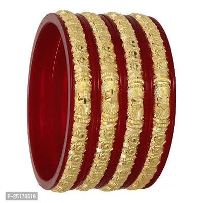 Joyeria Fashions Micro Plating Gold Plated Bangles Set (Pack of 4 Bangles)