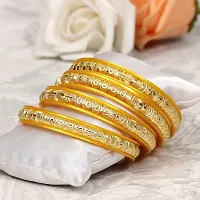 Joyeria Fashions Micro Plating Gold Plated Bangles Set (Pack of 4 Bangles)-thumb2