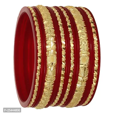Joyeria Fashions Micro Plating Gold Plated Bangles Set (Pack of 6 Bangles)-thumb0