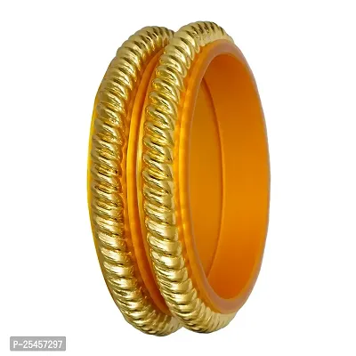 Joyeria Fashions Micro Plating Gold Plated Bangles Set (Pack of 2 Bangles)-thumb0