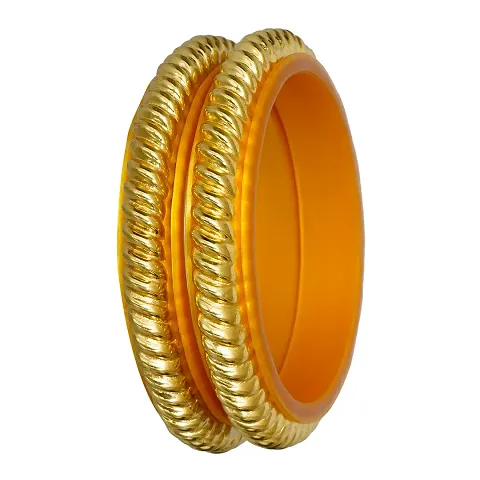 Joyeria Fashions Micro Plating Plated Bangles Set (Pack of 2 Bangles)