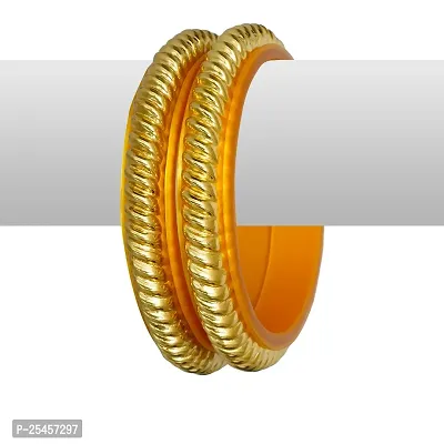 Joyeria Fashions Micro Plating Gold Plated Bangles Set (Pack of 2 Bangles)-thumb4
