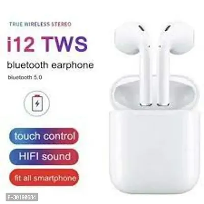 I12 TWS Wireless Earbuds bass and Treble Touch Sensor, Mic and Bluetooth