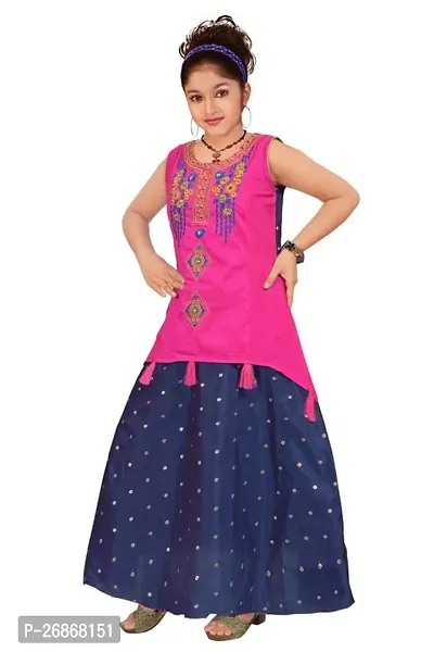 Fabulous Multicoloured Cotton Blend Embroidered Frock For Girls-thumb5