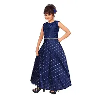 Fabulous Blue Cotton Blend Embroidered Frock For Girls-thumb4