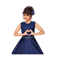 Fabulous Blue Cotton Blend Embroidered Frock For Girls-thumb2