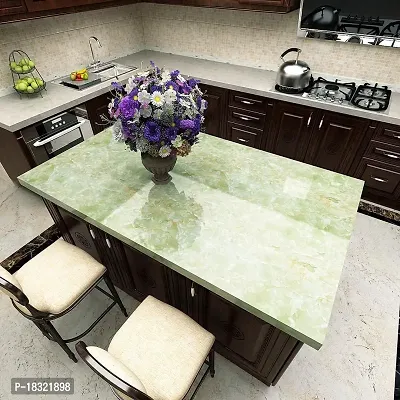 NAREVAL Green Marble Kitchen Backsplash Self Adhesive Wallpaper Green Oil Proof and for Waterproof Stove in Kitchen Wallpaper for Wall Wallpaper (Size 60 * 200 cm) (Green Marble A1)-thumb2