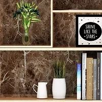 NAREVAL Wall Stickers Contact Paper Marble Wallpaper Aluminum Foil Kitchen Stickers Oil-Proof Waterproof Self Adhesive Wallpaper PVC Bathroom Marble Contact Paper Peel and Stick Color Wallpaper (Size 60*200 Cm) (Dark coffee A11)-thumb4