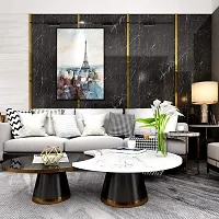 NAREVAL Marble Wallpaper for Wall Stickers Wallpaper for Furniture Kitchen, Cabinets, Almirah, Tabletop, Plastic Table,Wardrobe, Renovation PVC DIY Self Adhesive Sticker (Black Marble 60*400 Cm A14)-thumb3