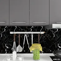 NAREVAL Wall Paper for Home and Kitchen Decorative Kitchen cabinets Marble Wallpaper Kitchen Wallpaper for Oil Proof Waterproof Floor Tiles Stickers Waterproof (Size 60*200 Cm) (Black Gold A11)-thumb3