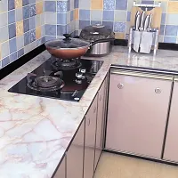 NAREVAL Marble Wallpaper for Wall Stickers Marble Wallpaper Furniture Kitchen, Cabinets, Almirah, Tabletop, Plastic Table, Wardrobe, Renovation PVC DIY Self Adhesive Sticker (Size 60*200 Cm) (Pink Marble A19)-thumb2