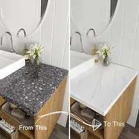 NAREVAL White Marble Wallpaper Marble Wallpaper, White Wallpapers for Walls, Marble Sticker Wall Paper for Kitchen Bathroom Wallpaper for Walls Contact Paper for Kitchen Countertop (Size 60*200 Cm) (White Marble A20)-thumb3