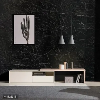 NARVAL Marble Wllpaper Granite Waterproof Walpaper Self Adhesive Gloss Vinyl Film Decorative Self Adhesive Paper for Countertops Furniture Wallpaper Shelf Paper Marble Effect (Black Marble Y3)-thumb5