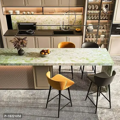 NAREVAL Marble Wallpaper for Kitchen cabinets Marble Wallpaper Oil Proof Waterproof Floor Tiles Stickers Waterproof Wall Paper for Home and Kitchen Decorative (Green Marble 60*400 Cm A18)-thumb4