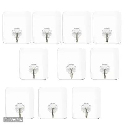 10-Pack Large Adhesive Wall Hooks for Heavy-Duty Hanging, Damage-Free  Utility Hooks for Bathroom, Kitchen, and Home