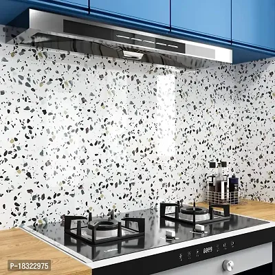 NAREVAL wallpaper for wall wallpapers, marble sticker, kitchen platform stickers, wallpapers for table, sticker for furnitur kitchen counter top sheet, wallpaper for kitchen, kitchen stickers Marble Wallpaper Peel and Stick (Size 60*200Cm) (White Dot A16)-thumb5