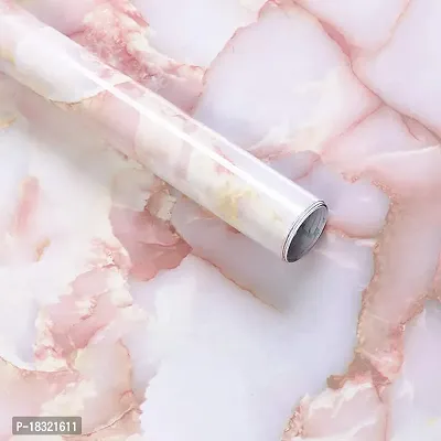 NAREVAL Marble Wallpaper for Wall Stickers Marble Wallpaper Furniture Kitchen, Cabinets, Almirah, Tabletop, Plastic Table, Wardrobe, Renovation PVC DIY Self Adhesive Sticker (Size 60*200 Cm) (Pink Marble A19)