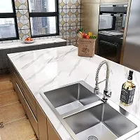 NARVAL Marble Wllpaper Granite Waterproof Walpaper Self Adhesive Gloss Vinyl Film Decorative Self Adhesive Paper for Countertops Furniture Wallpaper Shelf Paper Marble Effect (White Marble Y2)-thumb4