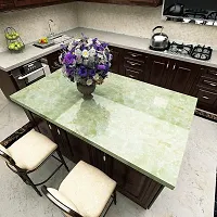 NAREVAL Marble Wallpaper for Kitchen cabinets Marble Wallpaper Oil Proof Waterproof Floor Tiles Stickers Waterproof Wall Paper for Home and Kitchen Decorative (Green Marble 60*400 Cm A18)-thumb1