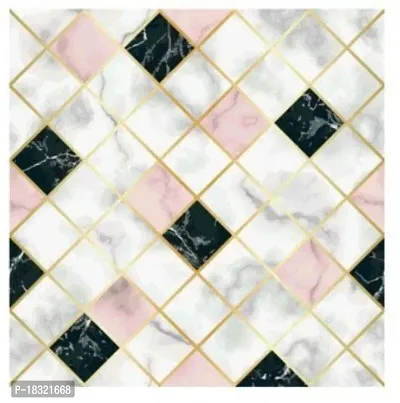 NAREVAL Marble Wallpaper for Wall Stickers Wallpaper Kitchen Aluminium Foil Oil Proof, Kitchen Backsplash Wallpaper Self-Adhesive Anti-Mold and Heat Resistant for Walls Cabinets Drawers (Pink  Black 60*200 Cm A18)-thumb0