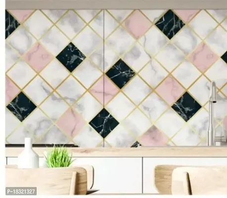 NAREVAL Marble Wallpaper for Wall Stickers Marble Wallpaper Furniture Kitchen Cabinets, Almirah, Plastic  Wardrobe, Makeover PVC DIY Self Adhesive, Decorative Wallpaper (Size 60*200 Cm) (Pink  Black A19)-thumb2