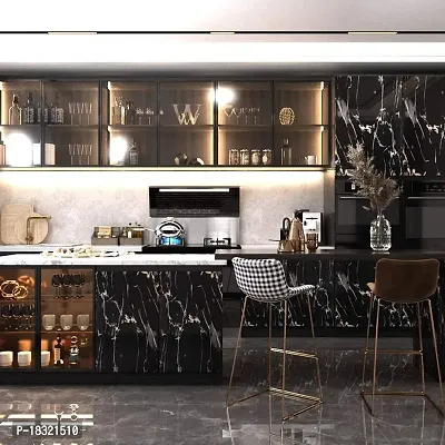 NAREVAL Black Gold Marble Wallpaper for Wall Stickers Marble Wallpaper for Home Furniture Living Room Kitchen Platform Cabinets Tabletop Plastic Table Wardrobe PVC DIY Self Adhesive Decorative Wallpaper (Black Gold A21 60*200 Cm)-thumb5