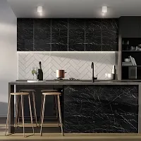 NARVAL Marble Wllpaper Granite Waterproof Walpaper Self Adhesive Gloss Vinyl Film Decorative Self Adhesive Paper for Countertops Furniture Wallpaper Shelf Paper Marble Effect (Black Marble Y2)-thumb2