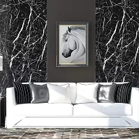 NAREVAL Marble Wallpaper for Wall Stickers Wallpaper for Furniture Kitchen, Cabinets, Almirah, Tabletop, Plastic Table,Wardrobe, Renovation PVC DIY Self Adhesive Sticker (Black Marble 60*400 Cm A14)-thumb4