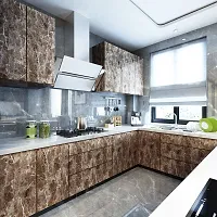 NAREVAL Brown Colour Wallpaper Kitchen Backsplash Self Adhesive Wallpaper Foil Stickers Oil Proof and for Waterproof Stove in Kitchen Wallpaper for Wall Wallpaper (Size 60 * 200 cm) (Dark Coffee A1)-thumb4