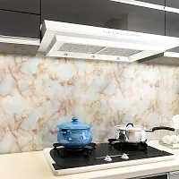 NAREVAL Cabinet Makeover, Almirah, Plastic  Tabletop, Wardrobe Wall Stickers Marble Wallpaper Furniture Jade Kitchen Counter Marble Contact Paper Peel and Stick Color Wallpaper (Size 60*200 cm) (Z Marble A12)-thumb4