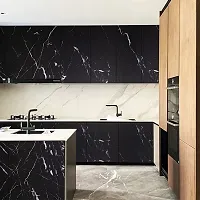 NAREVAL Marble Wallpaper for Wall Stickers Wallpaper for Furniture Kitchen, Cabinets, Almirah, Tabletop, Plastic Table,Wardrobe, Renovation PVC DIY Self Adhesive Sticker (Black Marble 60*200 Cm A14)-thumb1