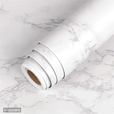 NAREVAL Marble Wallpaper for adhesive wallpaper for kitchen, oil proof sheets for kitchen, wallpaper for kitchen, kitchen wall stickers oil proof heat resistant, wallpaper for living room, oil free sheet for kitchen (Size 60*200 Cm) (White Marble A19)-thumb0