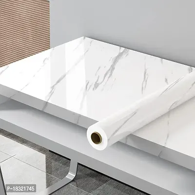 NAREVAL White Marble Wallpaper Marble Wallpaper, White Wallpapers for Walls, Marble Sticker Wall Paper for Kitchen Bathroom Wallpaper for Walls Contact Paper for Kitchen Countertop (Size 60*200 Cm) (White Marble A20)-thumb2