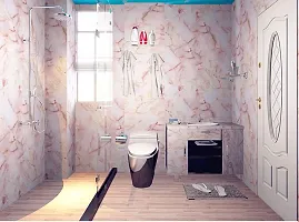 NAREVAL Marble Wallpaper for Wall Stickers Marble Wallpaper Furniture Kitchen, Cabinets, Almirah, Tabletop, Plastic Table, Wardrobe, Renovation PVC DIY Self Adhesive Sticker (Size 60*200 Cm) (Pink Marble A19)-thumb4