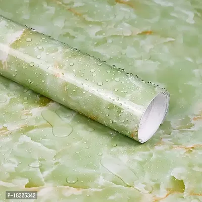 NARVAL Marble Wllpaper Granite Waterproof Walpaper Self Adhesive Gloss Vinyl Film Decorative Self Adhesive Paper for Countertops Furniture Wallpaper Shelf Paper Marble Effect (Green Marble Y1)-thumb0