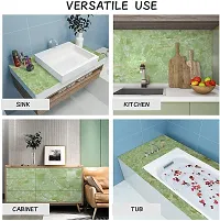 NAREVAL Marble Wallpaper for Stickers Marble Wallpaper for Home Furniture Living Room Kitchen Platform Wardrobe PVC DIY Self Adhesive Decorative Wallpaper (Size 60*200Cm) (Green Marble A16)-thumb2