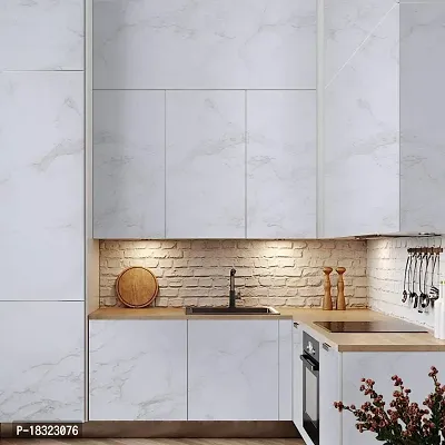 NAREVAL Marble Wallpaper for adhesive wallpaper for kitchen, oil proof sheets for kitchen, wallpaper for kitchen, kitchen wall stickers oil proof heat resistant, wallpaper for living room, oil free sheet for kitchen (Size 60*200 Cm) (White Marble A19)-thumb5
