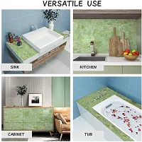 NAREVAL Walls Furniture Door Wardrobe Almirah DIY Renovation Projects Wall Paper Shelf Liner Wall Papers Vinyl PVC Self Adhesive for Cupboard Kids Room, (Size 60*200 cm) (Green Marble A12)-thumb3