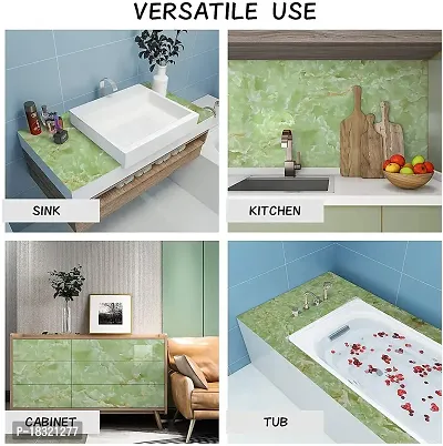 NAREVAL Walls Furniture Door Wardrobe Almirah DIY Renovation Projects Wall Paper Shelf Liner Wall Papers Vinyl PVC Self Adhesive for Cupboard Kids Room, (Size 60*200 cm) (Green Marble A12)-thumb4