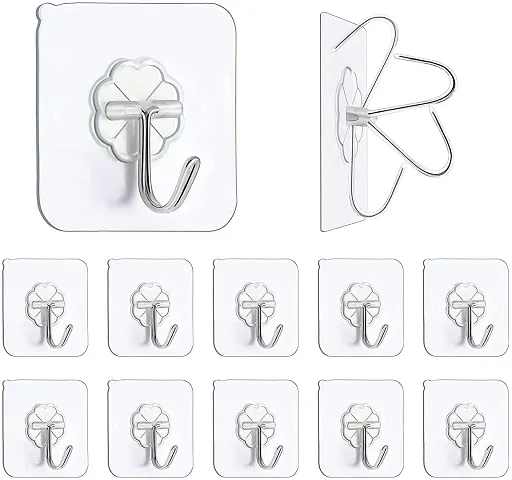 NAREVAL Wall Hook for Self Adhesive Door Wall Hangers Hooks Suction Waterproof Flower Plastic Strong Rack Sticky Sucker for Kitchen and Bathroom