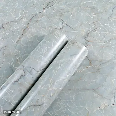 NARVAL Marble Wllpaper Granite Waterproof Walpaper Self Adhesive Gloss Vinyl Film Decorative Self Adhesive Paper for Countertops Furniture Wallpaper Shelf Paper Marble Effect (Gray Marble Y2)