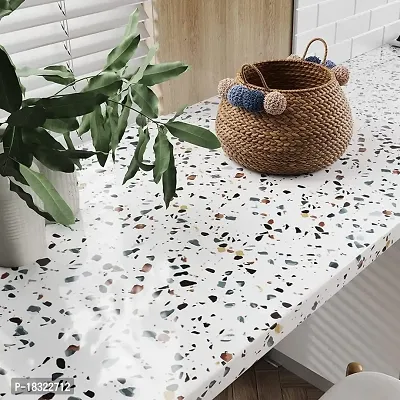 NARVAL Marble Wllpaper Granite Waterproof Walpaper Self Adhesive Gloss Vinyl Film Decorative Self Adhesive Paper for Countertops Furniture Wallpaper Shelf Paper Marble Effect (White Dot Y3)-thumb2