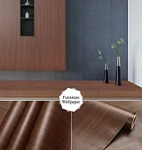 NAREVAL Kitchen Wall Stickers Wood Wallpaper DIY PVC Shelf Liner, Furniture, Almirah, Table Top, Wardrobe, Kitchen Cupboard Decal Size 60 * 200 CM (Dark Wooden A2)-thumb1