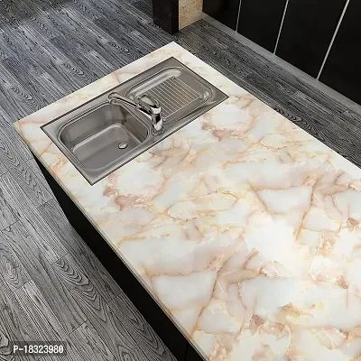 NAREVAL Marble Wallpaper wallpaper, wall wallpapers, marble sticker, kitchen platform stickers, Orange wallpapers for table, sticker for furniture, wall paper, wall sticker in kitchen furniture wallpaper (Size 60*200 Cm) (Z Marble A20)-thumb2