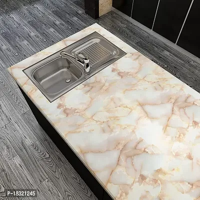 NAREVAL Marble Wallpaper for Stickers Wallpaper for Furniture Kitchen, Tabletop, Plastic Table, Wardrobe, Renovation PVC DIY Self Adhesive Sticker (Size 60*200 Cm) (Z Marble A17)-thumb2