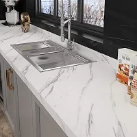 NARVAL Marble Wllpaper Granite Waterproof Walpaper Self Adhesive Gloss Vinyl Film Decorative Self Adhesive Paper for Countertops Furniture Wallpaper Shelf Paper Marble Effect (White Marble Y1)-thumb4