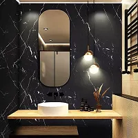NAREVAL Marble Wallpaper for Wall Stickers Wallpaper for Furniture Kitchen, Cabinets, Almirah, Tabletop, Plastic Table,Wardrobe, Renovation PVC DIY Self Adhesive Sticker (Black Marble 60*200 Cm A14)-thumb3
