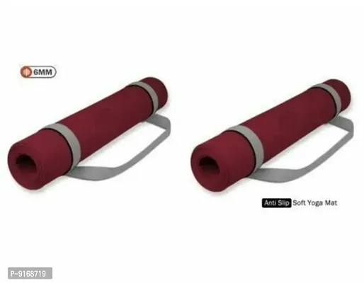 Buy ALLFIT 4MM YOGA MAT RED AND PURPLE COLOR WITH CARRY STRAP