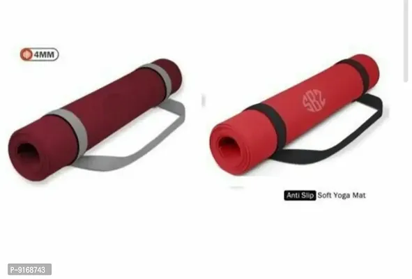 ALLFIT 4MM YOGA MAT RED AND PURPLE COLOR WITH CARRY STRAP