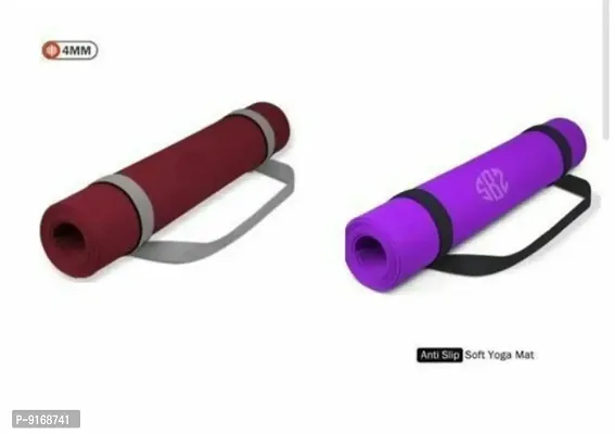 ALLFIT 4MM YOGA MAT RED AND PURPLE COLOR WITH CARRY STRAP